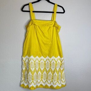 Anthropologie Floreat dress women’s four 4 yellow lace shift